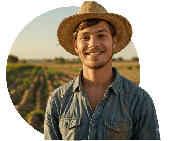 Agricultor sorrindo