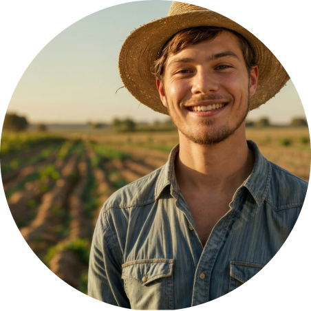 Agricultor sorrindo